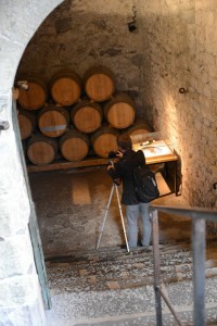 Data acquisition in the cellar of the castle with a Canon 6D equipped with a fisheye lens, on a tripod (image taken every 2 meters)