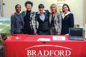 Members of the Bradford Construction team (l to r): Arsenia Palacios, Catherine Yang, Sandra Wilkin, Barbara McDermott, and Christine Rage.