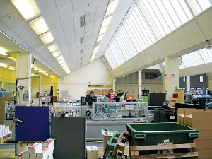 The printing facility on the ground floor of the William Roy building of the Ordnance Survey in 2010.