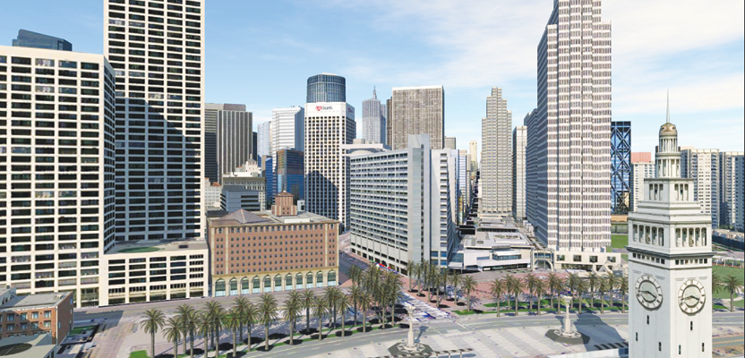 An InfraWorks 360 model of downtown San Francisco. Image courtesy of Autodesk.