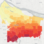 This choropleth map of the distribution of street trees by neighborhood in Porland, Oregon, was created in CartoDB in eight minutes, using public data.