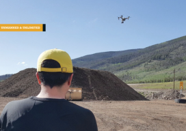 IST Aerial’s Bo LeRoy uses the firm’s DJI Inspire One to collect data for volumetric calculations for compost piles located on a landfill in Colorado.