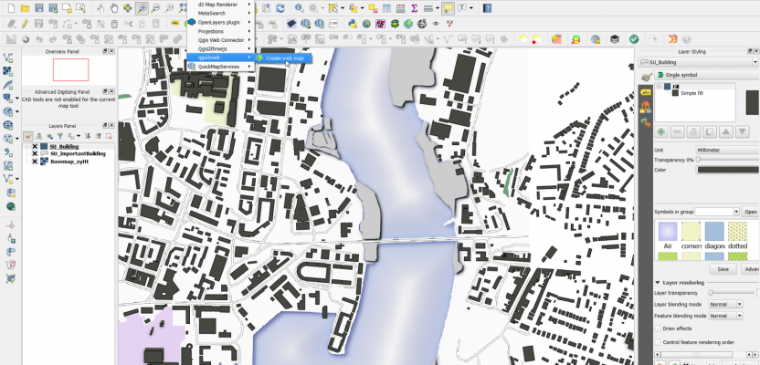 QGIS digital mapping UI