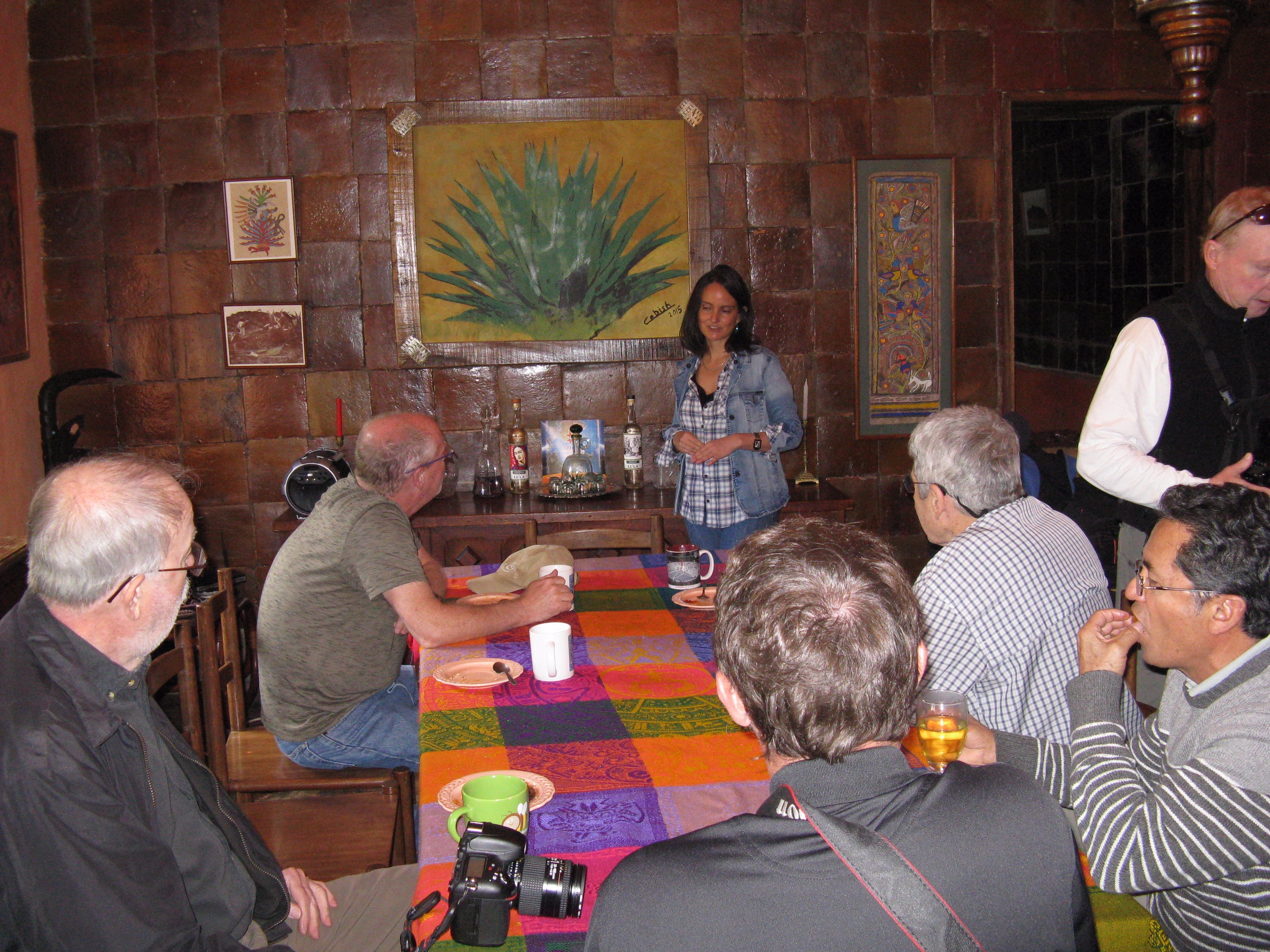 At Hacienda Guachalá, Cristobal presents on geodesy and locally produced foods.