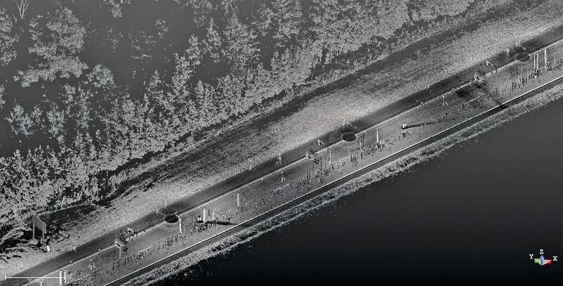 A point cloud view of Route 1.