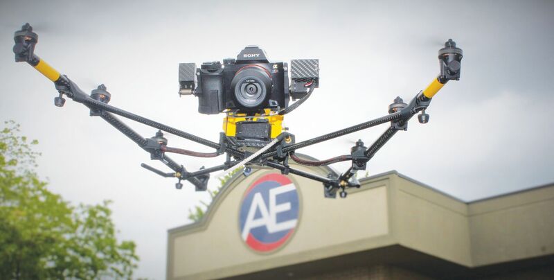 One of the two camera packages Anderson chose for its Top- con Falcon 8 UAV is the 36 MP Sony Alpha 7R DSLR camera for the firm’s inspection and photogrammetry applications.