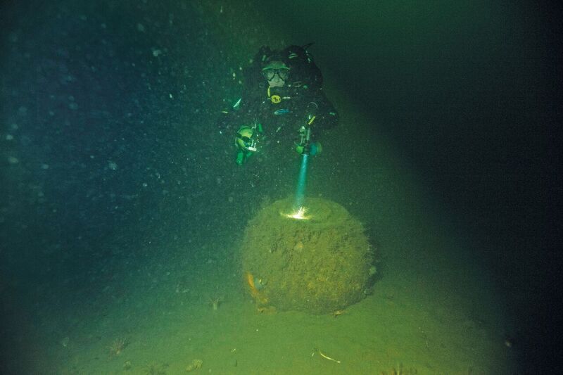 A Highball lying on the seabed. Credit: Lindsay Brown of BSAC.