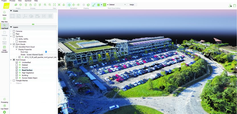 true-color point cloud was derived from drone photos