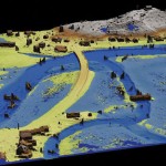Simulated flood conditions created using the terrain model and the software, Quick Terrain Modeler.