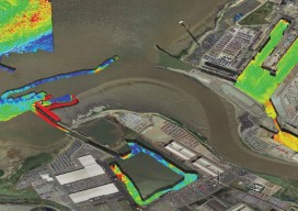 This data was gathered in shallow water in and around Bristol docks, UK and processed with GeoSwath, an echosounder by Kongsberg Maritime.