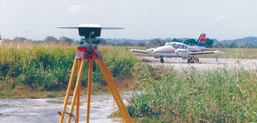 In the early 1990s our attempts to eliminate ground control were by establishing a fixed base at the airport and a rover on the plane. Using post-processing software, we were able to add precise coordinates to each photograph.