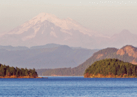 Society members were treated to a view of Mt. Baker while ferrying to events on nearby islands.