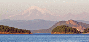 Society members were treated to a view of Mt. Baker while ferrying to events on nearby islands.