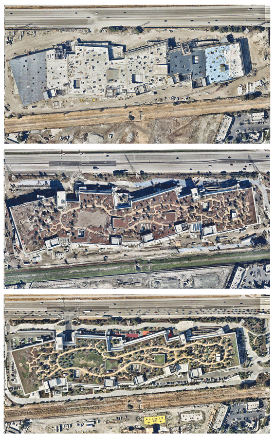 Facebook used  nearmap’s mapping as a service to document the progress of its new campus.