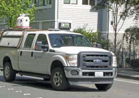 A mobile mapping rig of the engineering consulting firm Tetra Tech; the crew mapped the entire 288 miles of roadways in the city of Redmond, Washington in six days of driving.