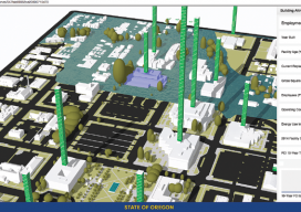 When a group of a state agency leadership saw this 3D visual of a 100-year flood plain consuming state-owned office buildings, they began to collaboratively discuss the issues it raised.