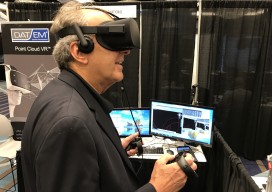 Geoff Jacobs tries out DAT/EM's VR tool at SPAR 2017