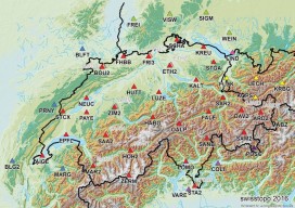 SWIPOS holds the distinction of being the first real-time GNSS network to cover an entire country. In addition to the 31 stations of the Swisstopo AGNES array, data is used from adjacent networks in Italy, France, Austria, and Germany by data-sharing agreements.