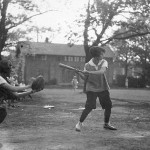 women playing baseball