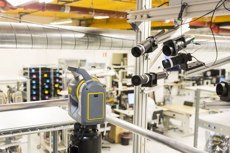 The SX10 has 5 cameras and combination of lasers and sensors that the developers have called a “3DM”. The complexity required the development of new assembly, adjustment, and testing stations. Photo by Petter Magnusson - PMAGI AB