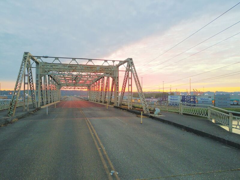This bridge has been shut down to vehicle traffic, and DEA’s sUAS Center of Excellence and Bridge & Structures Group uses it for bridge- inspection training. It’s the last bridge on the Puyallup River to the Puget Sound.