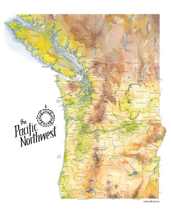 Elizabeth Person's map of the Pacific Northwest
