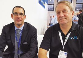 Ron Bisio and Gavin Schrock catch up at Intergeo 2017.