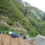 As part of the water project, Curingue residents work on building a structure for water collection, storage, and pumping.
