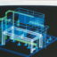 AutoCAD representation of equipment and structure created from scans. Scans were modeled in Cyra’s point cloud software and the model was exported to AutoCAD.