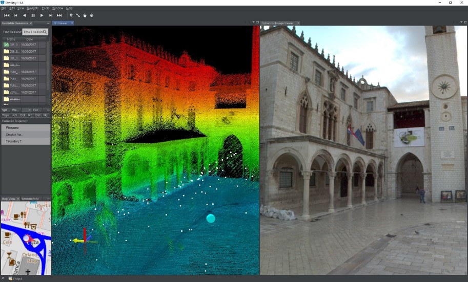 15th century Orlando’s Column in Old Town Dubrovnik and its point cloud scan.