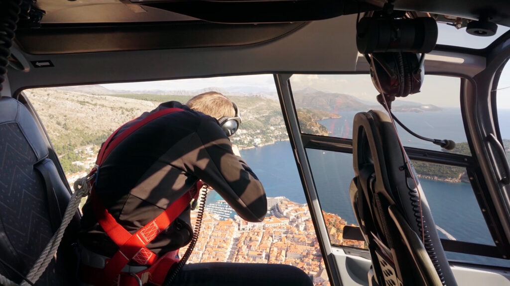 Capturing the cityscape of Old Town Dubrovnik from the air.