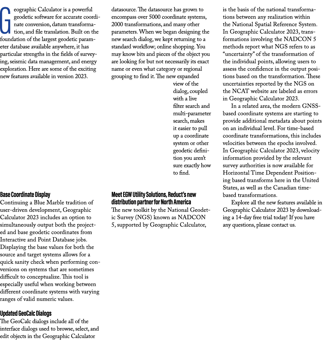 Geographic Calculator is a powerful geodetic software for accurate coordinate conversion, datum transformation, and f...