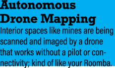 Autonomous Drone Mapping Interior spaces like mines are being scanned and imaged by a drone that works without a pilo...